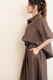 Est'Seven |  Poplin blouse Alijah | brown | Picture 6