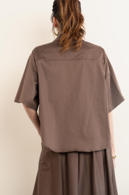Est'Seven |  Poplin blouse Alijah | brown | Picture 7