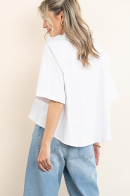 Est'Seven |  Poplin blouse Alijah | white  | Picture 8