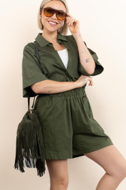 Est'Seven |  Poplin shorts Defne | green  | Picture 2