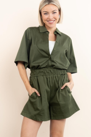 Est'Seven |  Poplin shorts Defne | green  | Picture 6