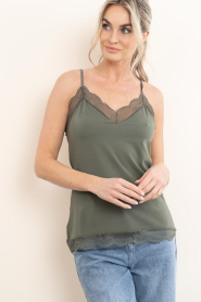 Est'Seven |  Top with lace detail Tesset | green | Picture 2