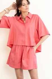 Est'Seven :  Poplin blouse Alijah | pink  - img4