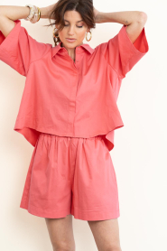 Est'Seven :  Poplin blouse Alijah | pink  - img5