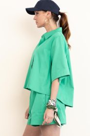 Est'Seven |  Poplin blouse Alijah | green  | Picture 6