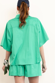 Est'Seven |  Poplin blouse Alijah | green  | Picture 7