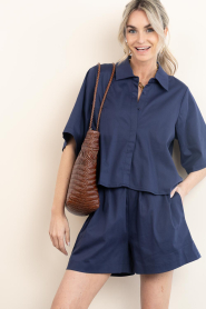 Est'Seven :  Poplin blouse Alijah | blue - img2