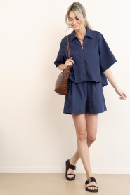 Est'Seven :  Poplin blouse Alijah | blue - img3
