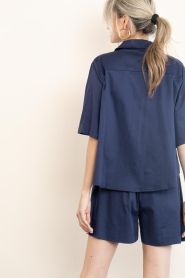 Est'Seven :  Poplin blouse Alijah | blue - img8