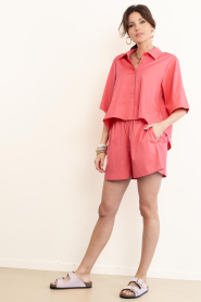 Est'Seven :  Poplin shorts Defne | pink  - img3