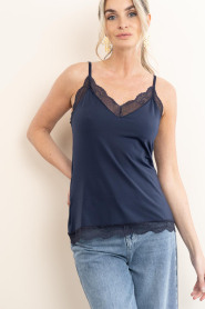 Est'Seven |  Top with lace details Tesset | dark blue | Picture 4