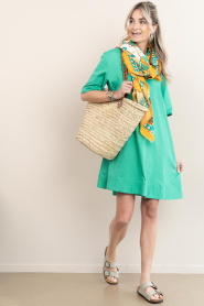 Est'Seven |  Poplin dress Beyza | green  | Picture 3