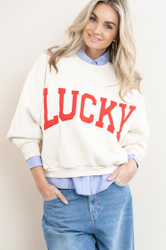 by-bar |  Soft sweater with logo text | natural | Picture 2