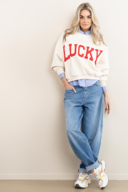 by-bar |  Soft sweater with logo text | natural | Picture 3