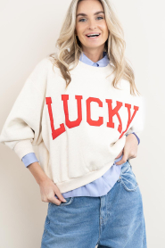 by-bar |  Soft sweater with logo text | natural | Picture 4