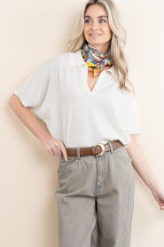 by-bar |  Soft sweater with V-neck Stormi | natural | Picture 2