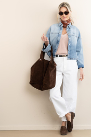 by-bar |  Cotton sweater with V-neck Lune | pink | Picture 3