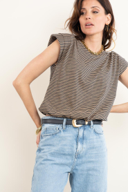 by-bar :  Striped sleeveless top Nilou | blue - img4