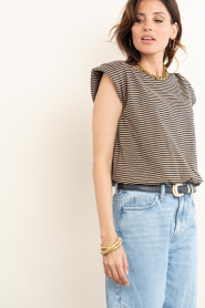 by-bar :  Striped sleeveless top Nilou | blue - img6