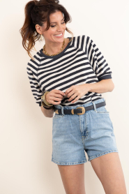 by-bar :  Striped terry top Neva | black  - img2