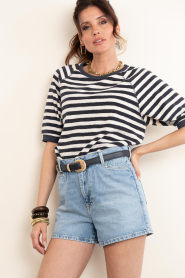 by-bar :  Striped terry top Neva | black  - img4