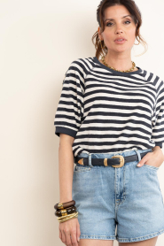 by-bar :  Striped terry top Neva | black  - img8