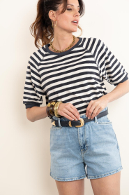 by-bar :  Striped terry top Neva | black  - img9