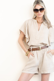 by-bar |  Linen top Vina | beige | Picture 4