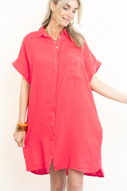 by-bar |  Linen dress Hella | red | Picture 6