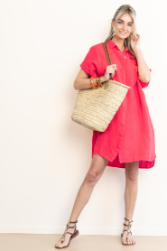 by-bar |  Linen dress Hella | red | Picture 3