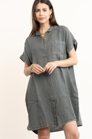 by-bar |  Linen dress Hella | black | Picture 4
