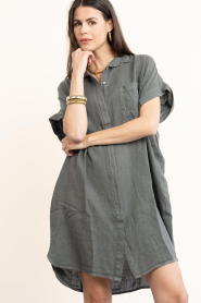 by-bar |  Linen dress Hella | black | Picture 5