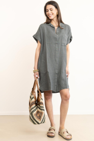 by-bar |  Linen dress Hella | black | Picture 3