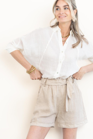 by-bar |  Linen short June | beige | Picture 2