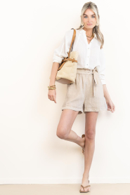 by-bar |  Linen short June | beige | Picture 3