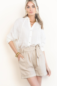 by-bar |  Linen short June | beige | Picture 4
