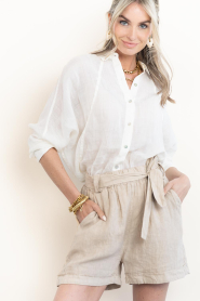 by-bar |  Linen short June | beige | Picture 7