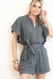 by-bar |  Linen short June | black | Picture 6