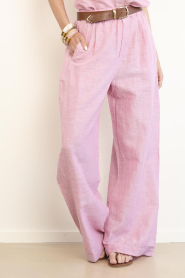 by-bar |  Linen blend pants Benji | pink | Picture 5