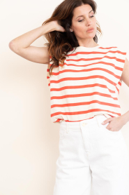 by-bar |  Sleeveless striped top Diede | red | Picture 6