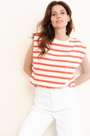 by-bar |  Sleeveless striped top Diede | red | Picture 7
