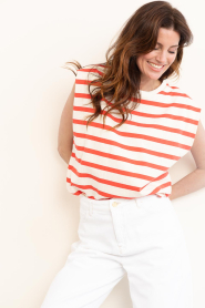 by-bar |  Sleeveless striped top Diede | red | Picture 8