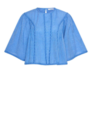 by-bar |  Top with embroidery  Davin | blue | Picture 1
