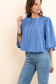 by-bar |  Top with embroidery  Davin | blue | Picture 5