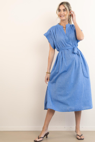 by-bar |  Cotton midi dress Bodin | blue | Picture 6