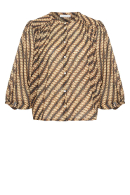 by-bar |  Blouse with print Becky | brown | Picture 1