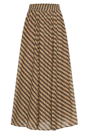 by-bar |  Maxi skirt with print Ruby | brown | Picture 1