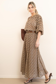 by-bar |  Maxi skirt with print Ruby | brown | Picture 4