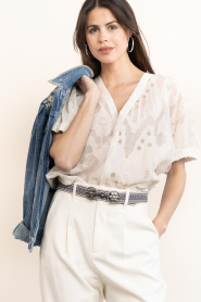 by-bar :  Jacquard top Mabel | natural - img4