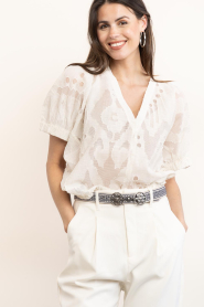 by-bar :  Jacquard top Mabel | natural - img2